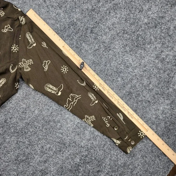Ariat Shirt Womens Medium Brown Western Desert Print Button Front Long Sleeve - Picture 8 of 9